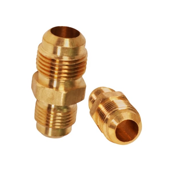 5/8 X 3/8 Flare Reducing Union Pipe Fitting; Brass